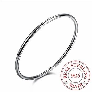 Sterling Silver Thin Minimalist Bangle Stackable Bracelet